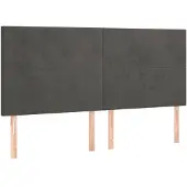 vidaXL Hoofdbord donkergrijs 160x5x118/128 cm Fluweel