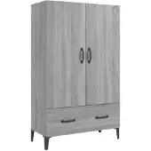 vidaXL Hoge kast 70x31x115 cm bewerkt hout grijs sonoma eikenkleurig