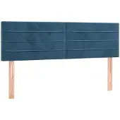 vidaXL Hoofdborden 144x5x78/88 cm fluweel donkerblauw
