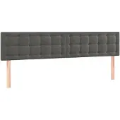 vidaXL Hoofdborden 180x5x78/88 cm fluweel donkergrijs