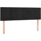 vidaXL Hoofdborden 144x5x78/88 cm fluweel zwart