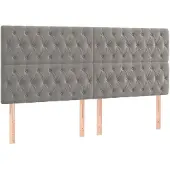 vidaXL Hoofdbord lichtgrijs 200x7x118/128 cm fluweel