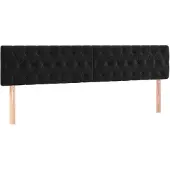 vidaXL Hoofdborden 200x7x78/88 cm fluweel zwart
