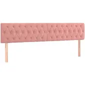 vidaXL Hoofdborden 180x7x78/88 cm fluweel roze