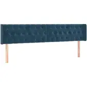 vidaXL Hoofdborden 180x7x78/88 cm fluweel donkerblauw