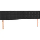 vidaXL Hoofdborden 200x5x78/88 cm fluweel zwart