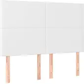 vidaXL Hoofdbord wit 144x5x118/128 cm kunstleer