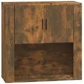 vidaXL Wandkast 80x33x80 cm bewerkt hout gerookt eikenkleurig