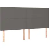 vidaXL Hoofdbord grijs 180x5x118/128 cm kunstleer