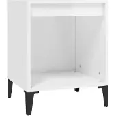 vidaXL Nachtkastje 40x35x50 cm hoogglans wit