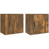 vidaXL Nachtkastjes 2 st wandgemonteerd 50x30x47 cm gerookt eikenkleur