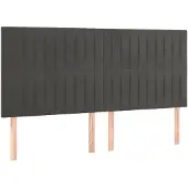 vidaXL Hoofdbord donkergrijs 160x5x118/128 cm Fluweel
