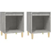 vidaXL Nachtkastjes 2 st 40x35x50 cm betongrijs