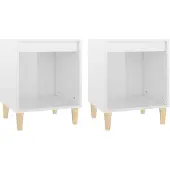 vidaXL Nachtkastjes 2 st 40x35x50 cm hoogglans wit
