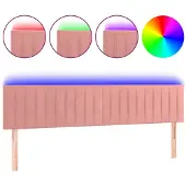 vidaXL Hoofdbord LED 180x5x78/88 cm fluweel roze