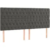 vidaXL Hoofdbord donkergrijs 200x7x118/128 cm Fluweel
