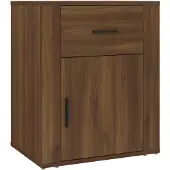 vidaXL Nachtkastje 50x36x60 cm bewerkt hout bruin eikenkleur