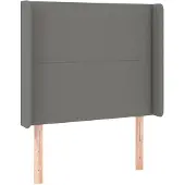 vidaXL Hoofdbord met randen 93x16x118/128 cm stof donkergrijs