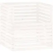 vidaXL Compostbak 100x100x102 cm massief grenenhout wit