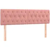 vidaXL Hoofdborden 144x7x78/88 cm fluweel roze