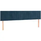 vidaXL Hoofdborden 180x5x78/88 cm fluweel donkerblauw