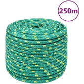 vidaXL Boottouw 12 mm 250 m polypropyleen groen