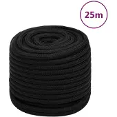 vidaXL Werktouw 18 mm 25 m polyester zwart