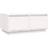 vidaXL Salontafel 80x50x35 cm massief grenenhout wit