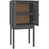 vidaXL Hoge kast 60x40x120 cm massief grenenhout grijs