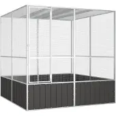 vidaXL Vogelkooi 213,5x217,5x211,5 cm gegalvaniseerd staal antraciet