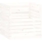vidaXL Compostbak 80x80x78 cm massief grenenhout wit