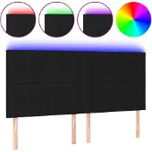vidaXL Hoofdbord LED 160x5x118/128 cm stof zwart