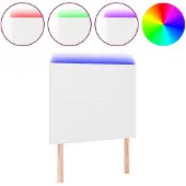 vidaXL Hoofdbord LED 80x5x118/128 cm kunstleer wit