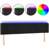 vidaXL Hoofdbord LED 183x16x78/88 cm fluweel zwart