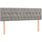 vidaXL Hoofdborden 144x7x78/88 cm fluweel lichtgrijs