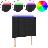 vidaXL Hoofdbord LED 93x16x118/128 cm fluweel zwart