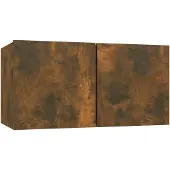 vidaXL Tv-meubel hangend 60x30x30 cm bewerkt hout gerookt eikenkleurig