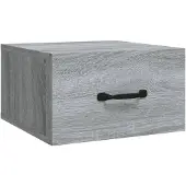 vidaXL Nachtkastje wandgemonteerd 35x35x20 cm grijs sonoma eikenkleur