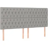 vidaXL Hoofdbord lichtgrijs 180x7x118/128 cm stof