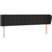 vidaXL Hoofdbord met randen 183x23x78/88 cm kunstleer zwart