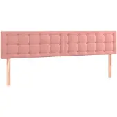 vidaXL Hoofdborden 180x5x78/88 cm fluweel roze