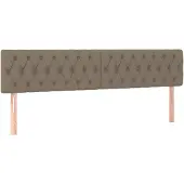 vidaXL Hoofdborden 180x7x78/88 cm stof taupe