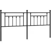 vidaXL Vervangend hoofdbord 193 cm metaal zwart