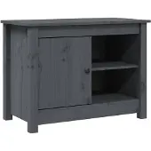 vidaXL Tv-meubel 70x36,5x52 cm massief grenenhout grijs