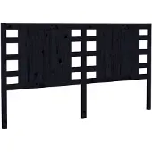 vidaXL Hoofdbord 146x4x100 cm massief grenenhout zwart