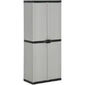 vidaXL Tuinkast met 3 schappen 68x40x168 cm grijs en zwart