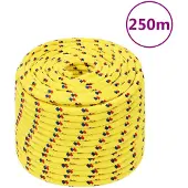 vidaXL Boottouw 12 mm 250 m polypropyleen geel
