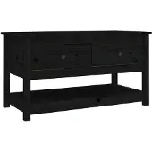 vidaXL Salontafel 102x49x55 cm massief grenenhout zwart