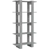 vidaXL Boekenkast/kamerscherm 80x30x160 cm bewerkt hout grijs sonoma