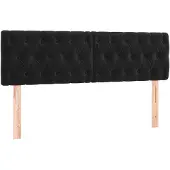 vidaXL Hoofdborden 144x7x78/88 cm fluweel zwart